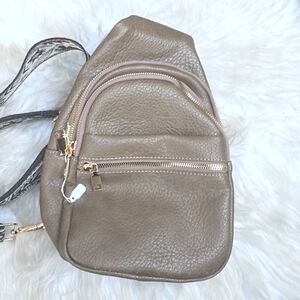 Taupe Tapestry strap Crossbody Sling  Bag  NWT New